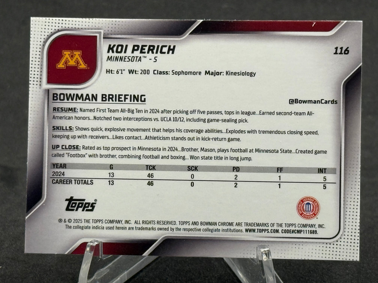 KOI PERICH MINNESOTA 1ST BOWMAN CHROME U