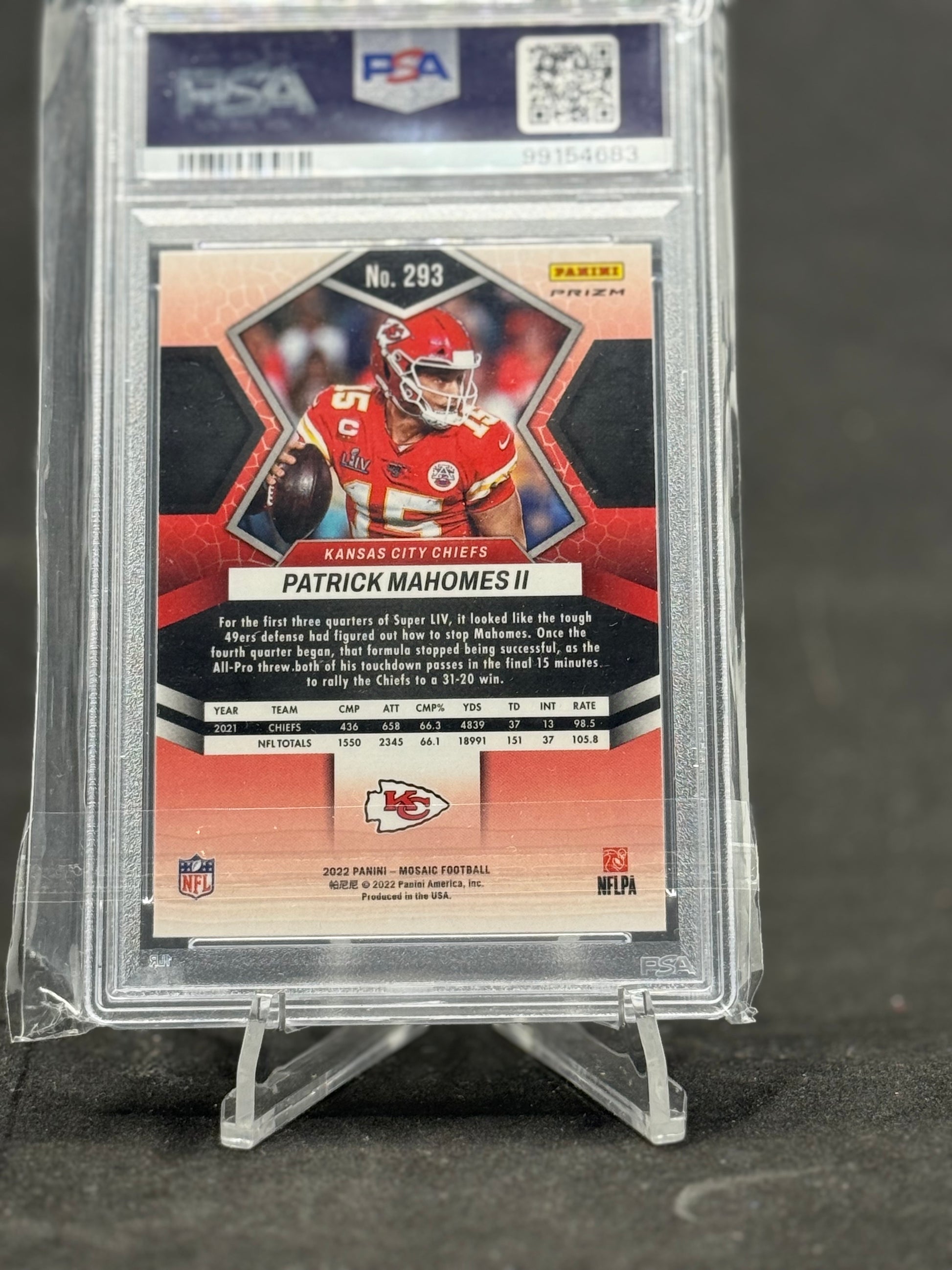 2022 Mosaic Silver #293 Patrick Mahomes II PSA 8