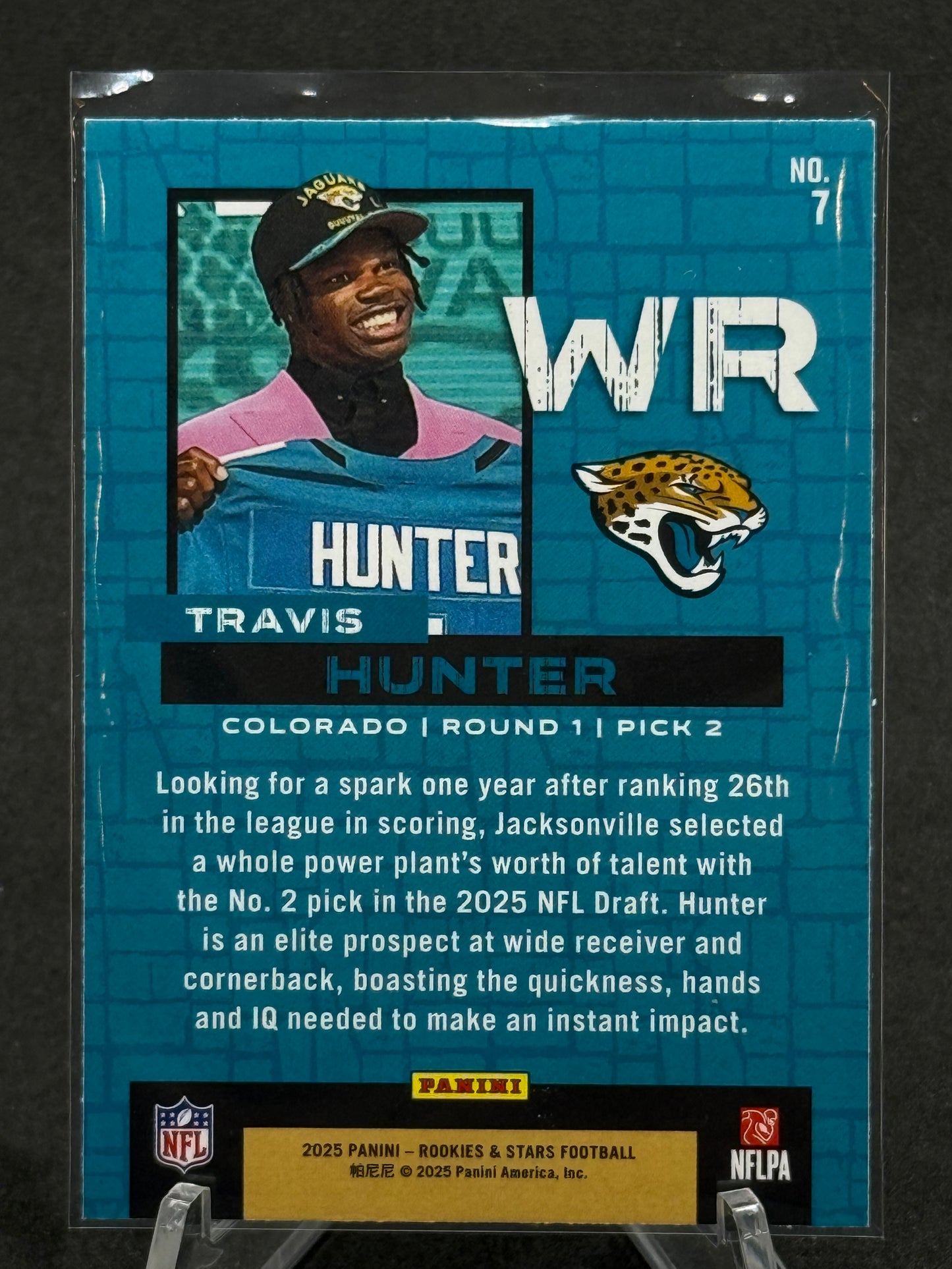 Travis Hunter Jacksonville Jaguars Rookie And Stars NFL 2025 draft Class RC Panini card