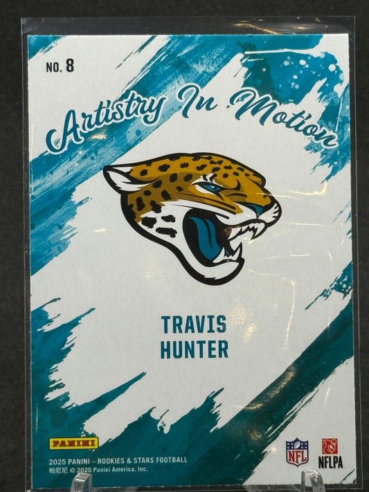Travis Hunter Jacksonville Jaguars RC ARTISTRY IN MOTION 2025 Panini card