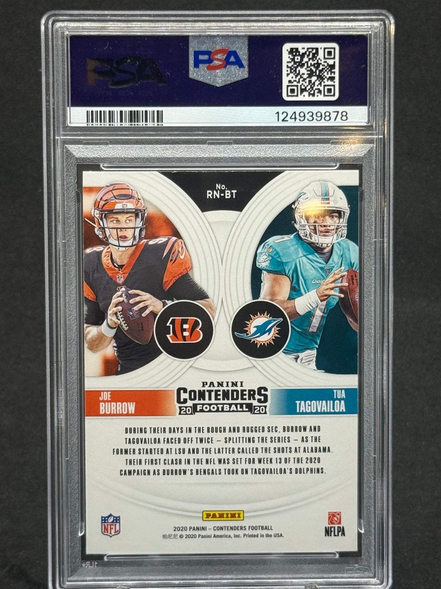 2020 Panini Contenders J.Burrow/ T.Tagovailoa Round Numbers PSA 8