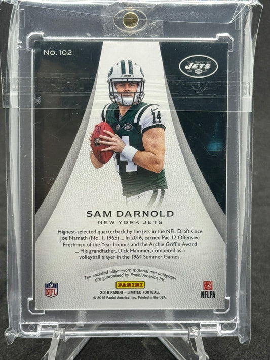 Sam Donald New York Jets RC Auto numbered 31/75 and used game patch