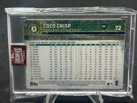 2015 Topps Coco Crisp Oakland Athletics opening day #18/59 Certified Autograph