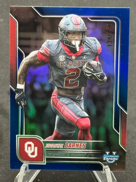 JOVANTAE BARNES Oklahoma Bowman U Chrome numbered 134/140