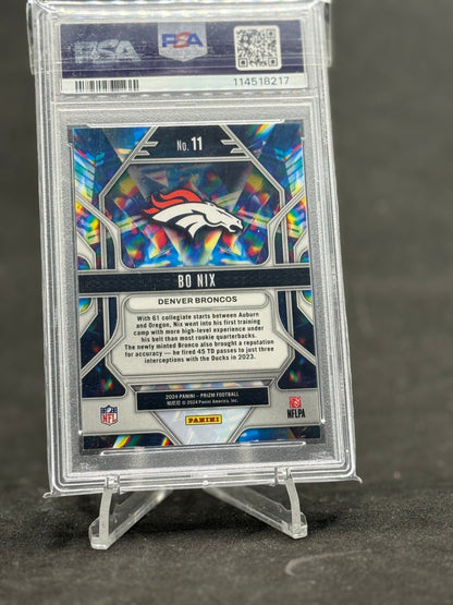 2024 Prizm Bo Nix Prizmatic PSA grade 10
