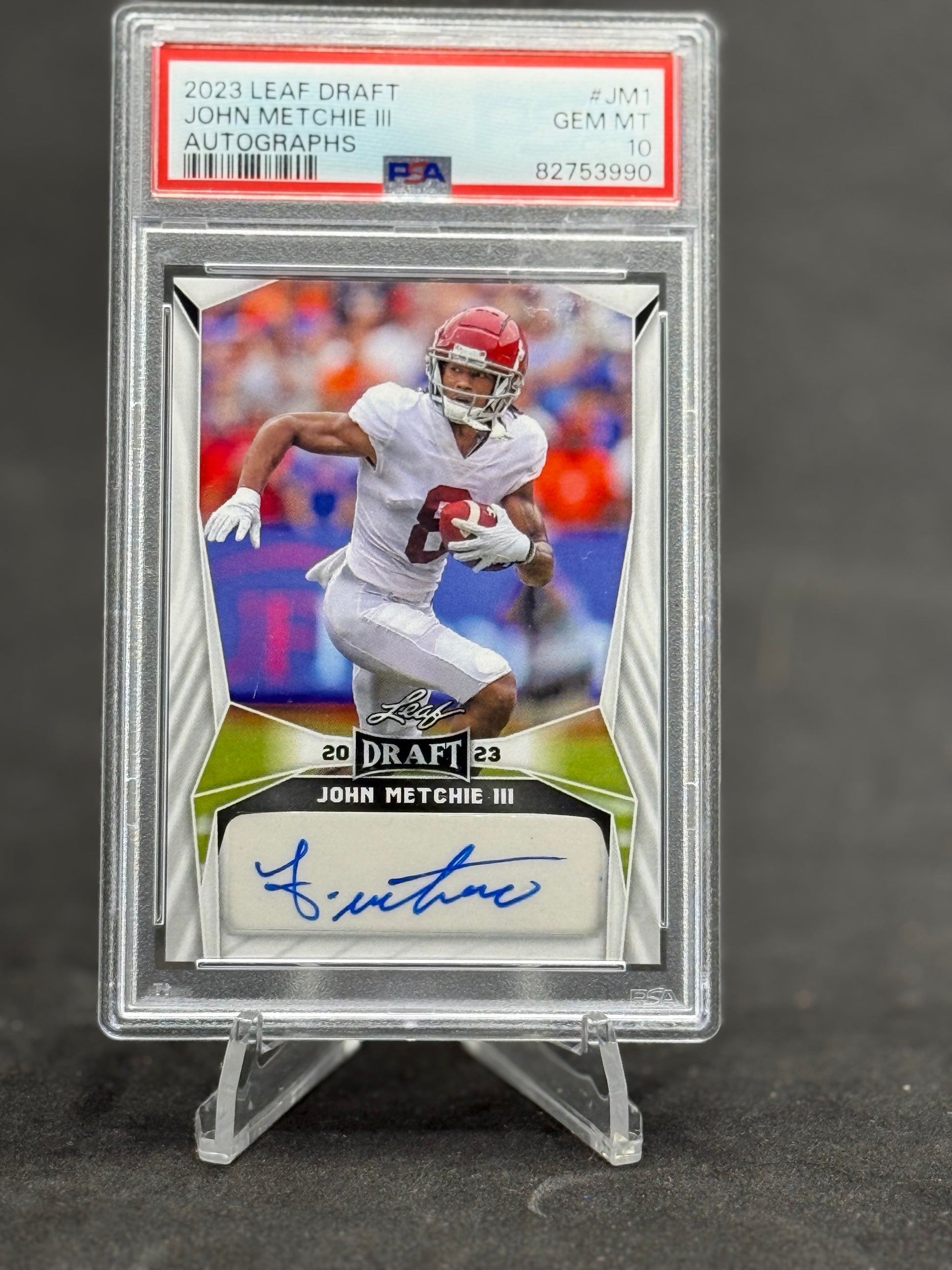 2023 Leaf Draft John Metchie III Auto PSA 10