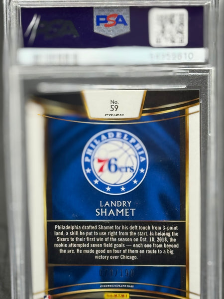 2018 Landry Shamet Panini Shamet Red prizm #73/199 PSA 9