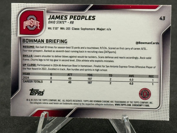 JAMES PEOPLES OHIO STATE UNIVERSITY 1st BOWMAN