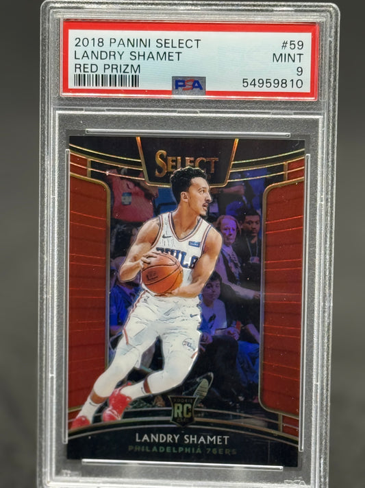 2018 Landry Shamet Panini Shamet Red prizm #73/199 PSA 9