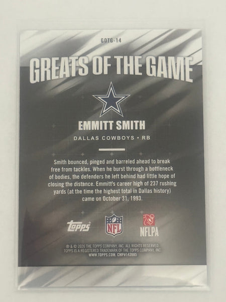 Emmitt Smith Topps Greats of the Game GOTG-14 2026