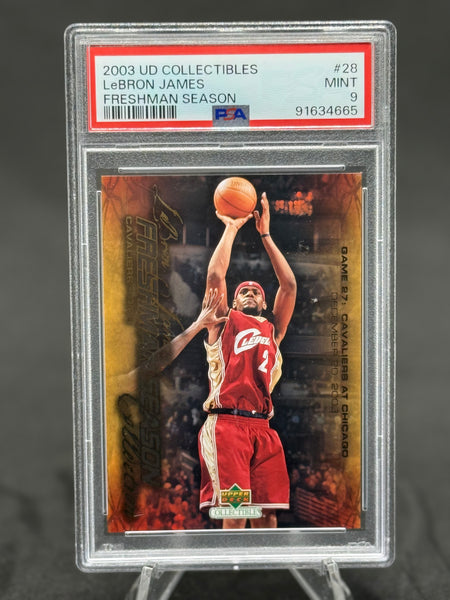 LEBRON JAMES 2003 UD COLLECTIBLES FRESHMAN SEASON PSA Grade 9 ROOKIE CARD