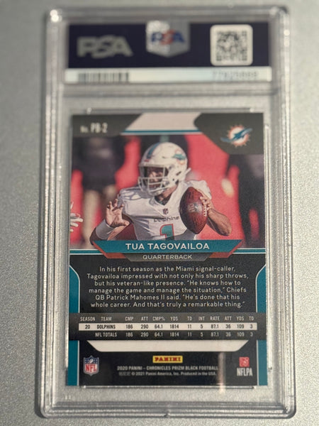 Tua Tagovailoa 2020 Panini Chronicles Prizm Black PSA 10