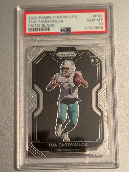 Tua Tagovailoa 2020 Panini Chronicles Prizm Black PSA 10