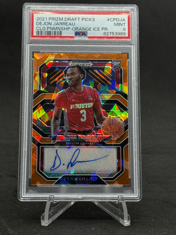 2021 Prizm Draft picks Deion Jarreau Orange ICE Auto PSA 9