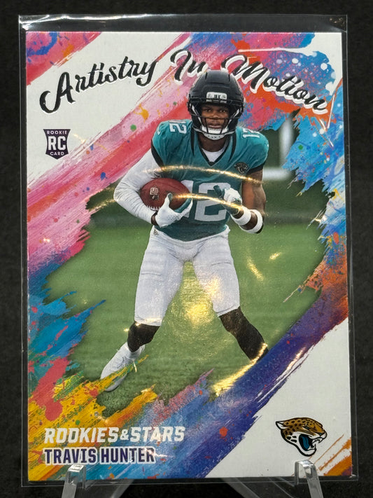 Travis Hunter Jacksonville Jaguars RC ARTISTRY IN MOTION 2025 Panini card