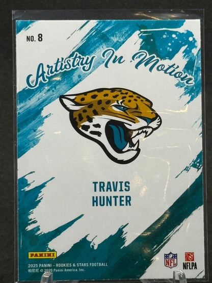 Travis Hunter Jacksonville Jaguars RC ARTISTRY IN MOTION 2025 Panini card