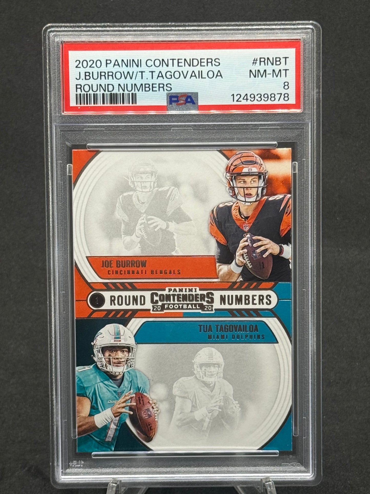 2020 Panini Contenders J.Burrow/ T.Tagovailoa Round Numbers PSA 8