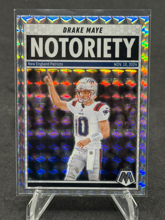 Drake Maye 2025 New England Patriots silver Notoriety Mosaic