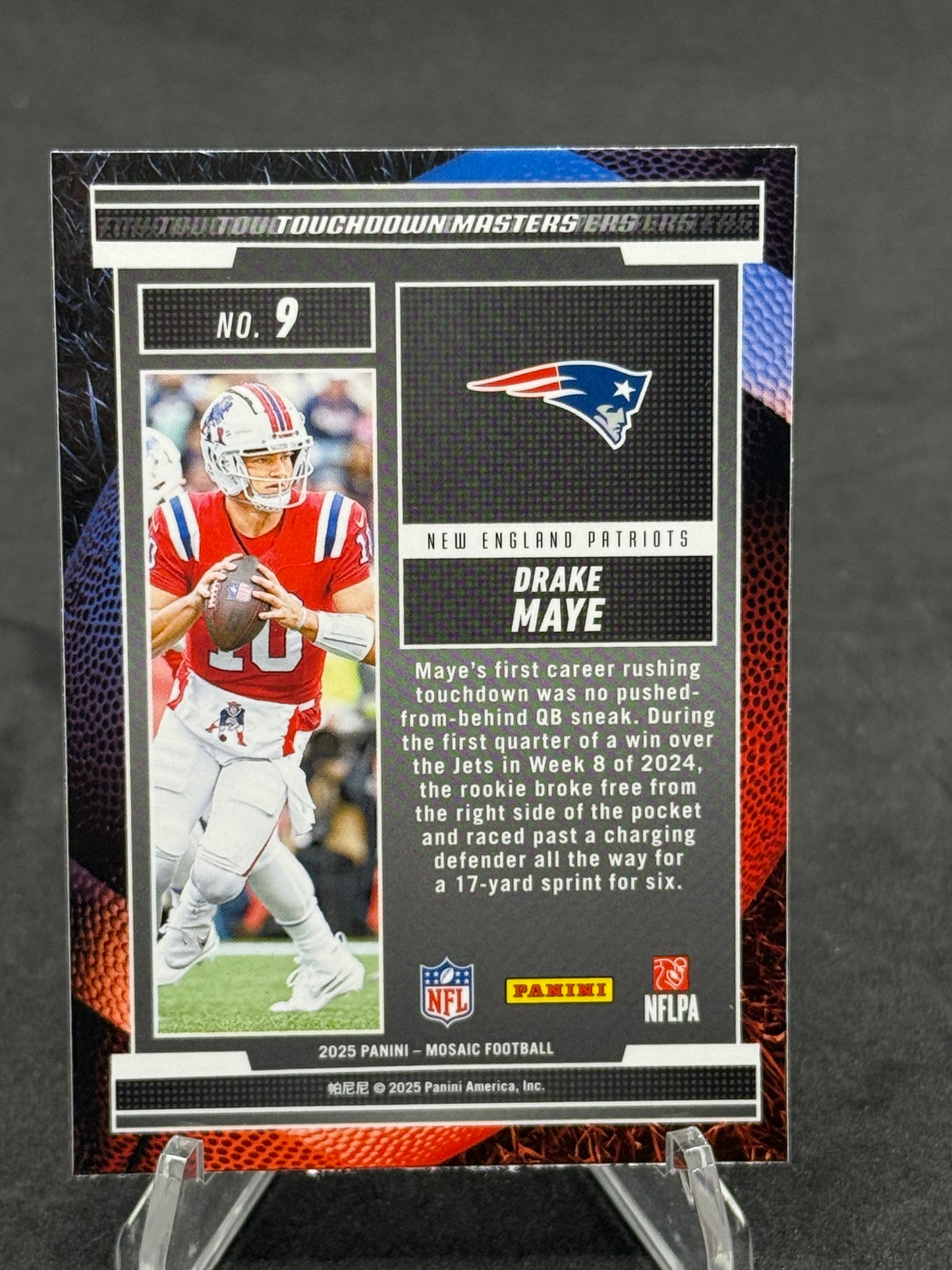 Drake Maye New England Patriots Panini 2025 Touchdown Masters