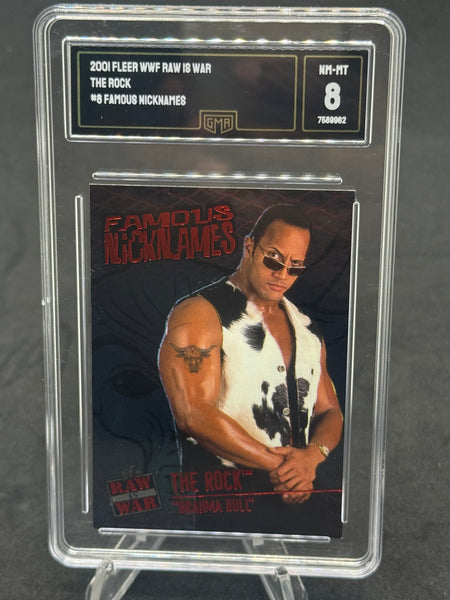 2001 “The Rock” Fleer WWF Raw Is War” Famous Nicknames #8/14 GMA 8