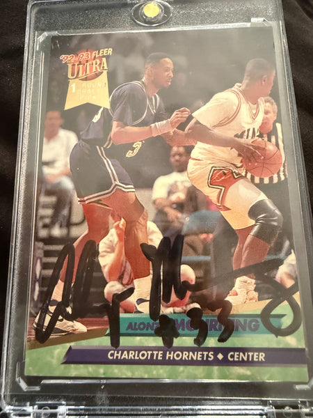 Alonzo Morning Charlotte Hornets Rookie Autograph  Card