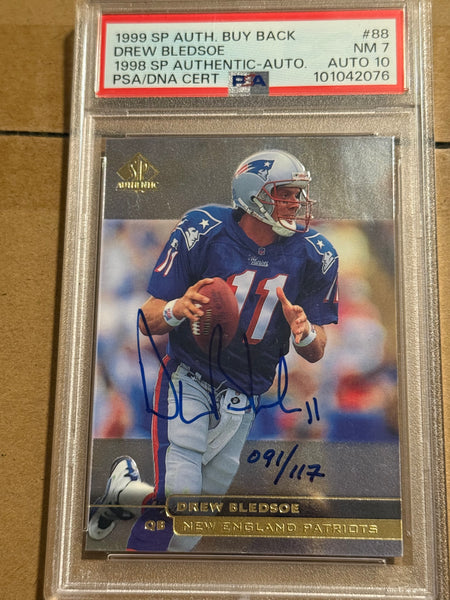 Drew Bledsoe 1999 PSA 7 Authentic Auto 10