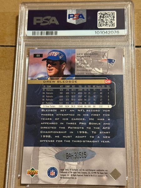 Drew Bledsoe 1999 PSA 7 Authentic Auto 10