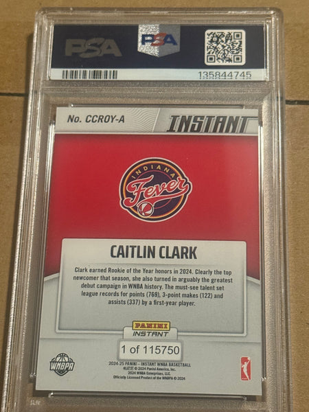 Caitlin Clark 2024 Panini Instant WNBA Rookie of the Year