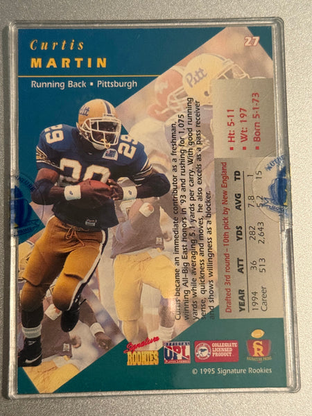 Curtis Martin on card Autograph Card 1995 Signature series 1793 /3000