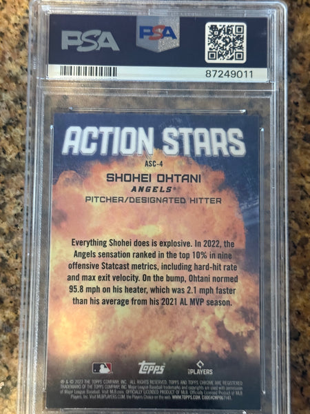 SHOHEI OHTANI 2023 TOPPS CHROME Actions Stars PSA 9