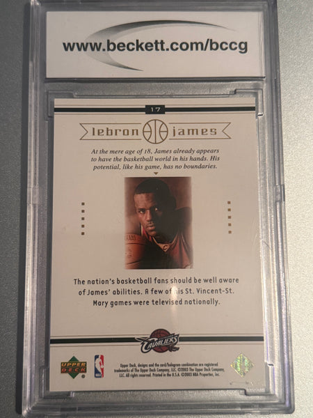 LeBron James 2003 upper deck #17 BCCG 10