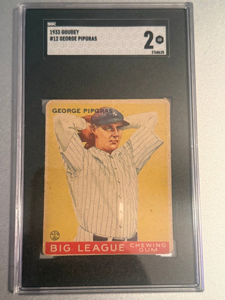1933 Goudey George Pipgras SGC 2