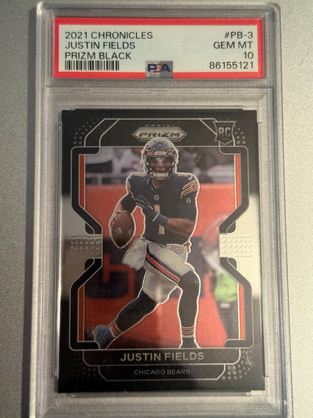 2021 Chronicles Justin Fields Prizm Black PSA 10