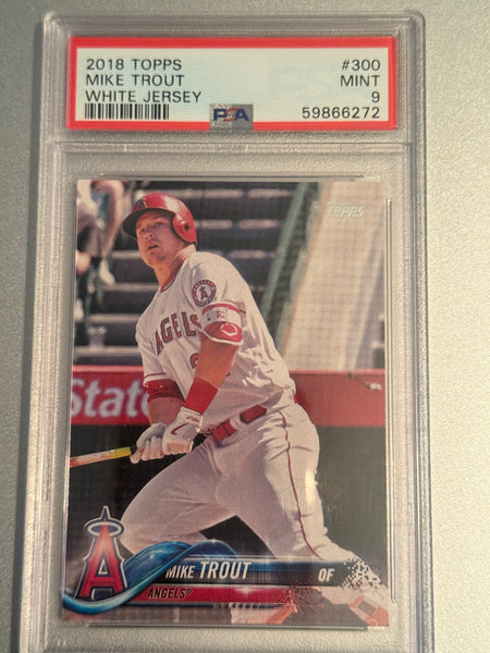 2018 Mike Trout Topps White Jersey PSA 9