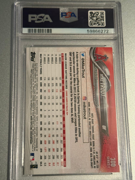 2018 Mike Trout Topps White Jersey PSA 9