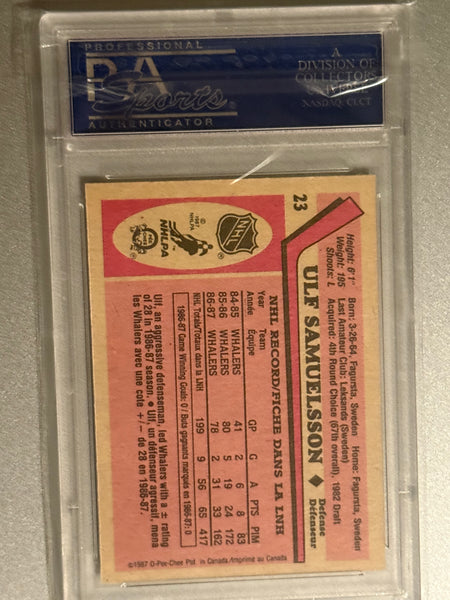 1987 O-PEE-CHEE ULF SAMUELSSON PSA 9