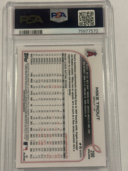 Mike Trout 2022 Topps Japan Edition PSA GM 10
