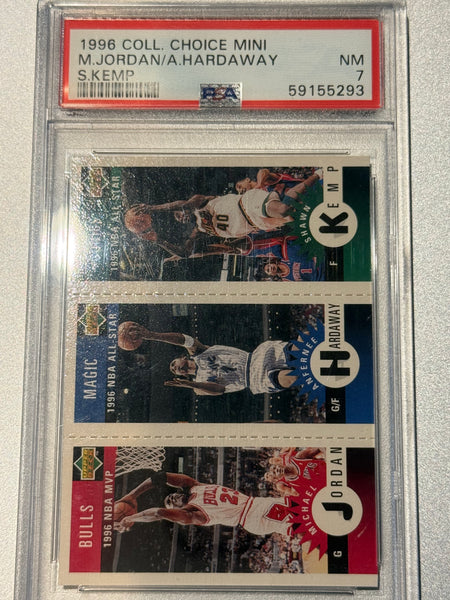 M. Jordan, A. Hardaway, and S.Kemp 1996 Collection Choice Mini PSA 7