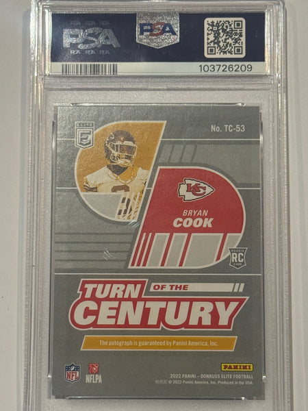 Bryan Cook 2022 Donruss Elite Turn of the Century Auto /75 PSA 9