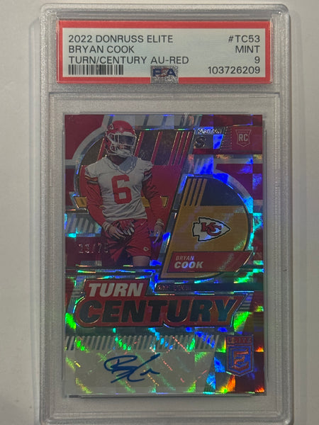 Bryan Cook 2022 Donruss Elite Turn of the Century Auto /75 PSA 9