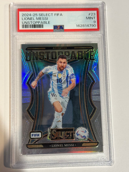 2024-2025 Lionel Messi #23 Select FIFA unstoppable PSA 9
