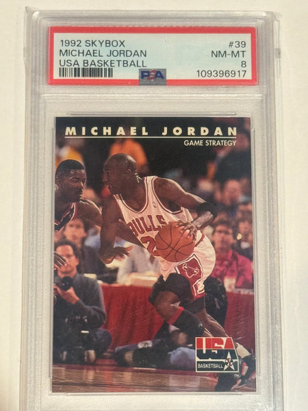 Michael Jordan #39 1992 Skybox USA Basketball PSA 8