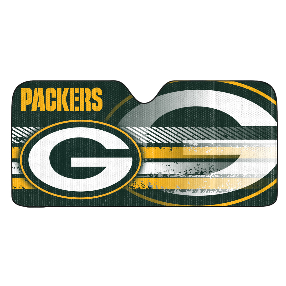 Green Bay Packers Universal Shade Cover with reflective material and team logo for car windshield protection
